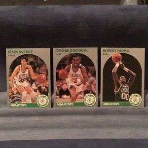 CELTICS 1990 nba hoops cards, 3, PARISH, MCHALE, JOHNSON